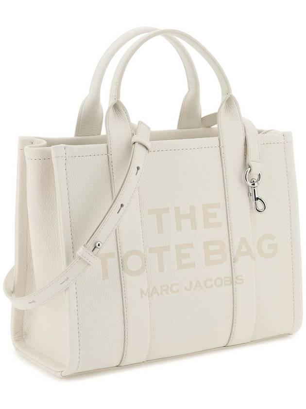 Logo Medium Leather Tote Bag Ivory - MARC JACOBS - BALAAN 4