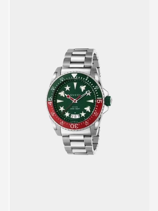 Men's Dive Metal Watch Green YA136222 - GUCCI - BALAAN 7