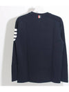 4-Bar Striped Cotton Long Sleeve T-Shirt Navy - THOM BROWNE - BALAAN 3