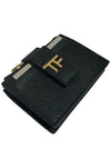 Logo Leather Card Wallet Black - TOM FORD - BALAAN.