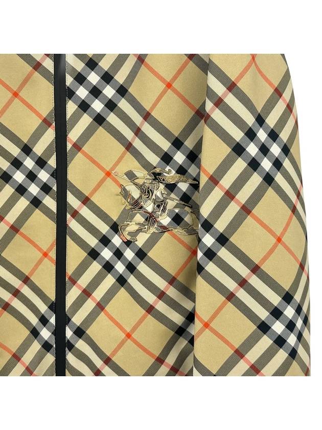 Crop Reversible Check Hooded Jacket Sand - BURBERRY - BALAAN 5