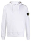 Wappen Patch Cotton Fleece Hoodie White - STONE ISLAND - BALAAN 2