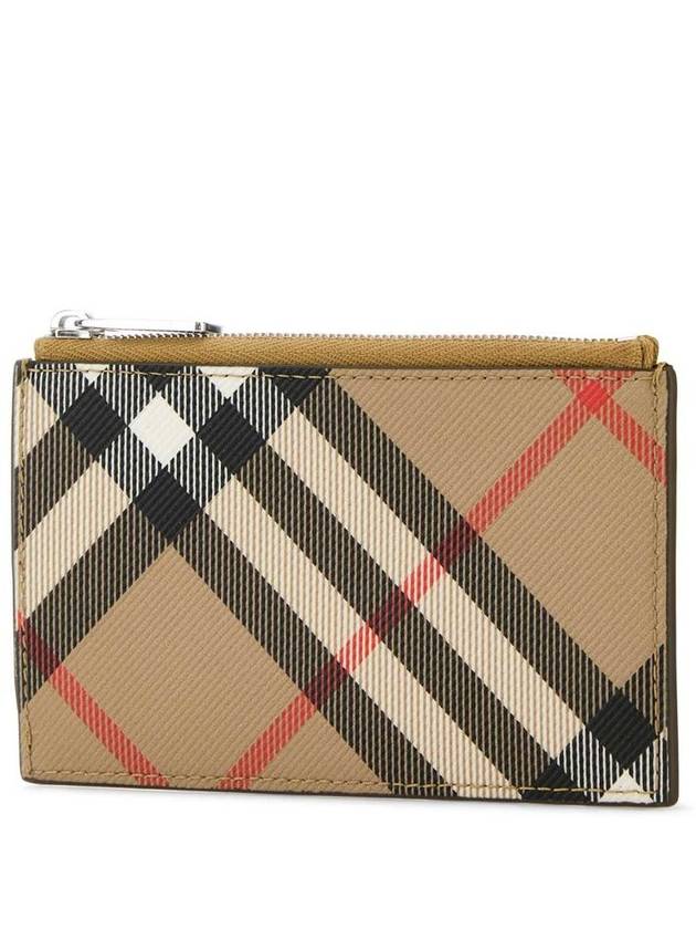 Check Zip Card Wallet Sand - BURBERRY - BALAAN 3