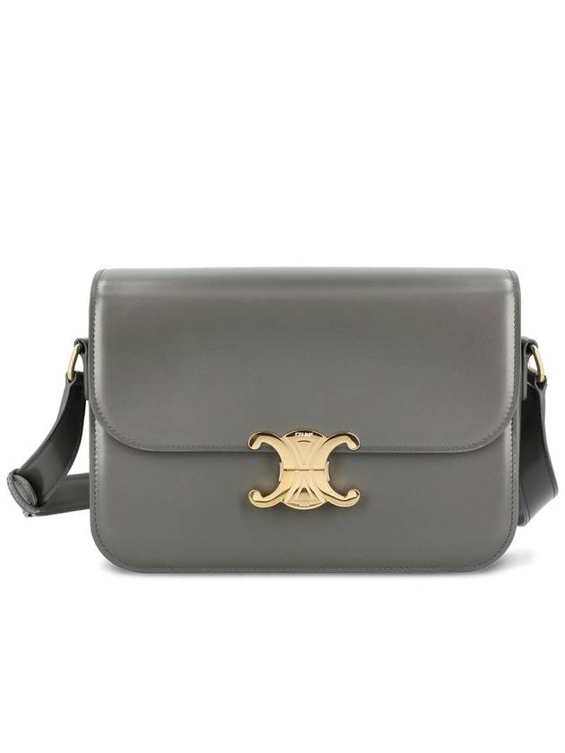 ClassiqueTriomphe Shiny Calfskin Shoulder Bag Grey - CELINE - BALAAN 1