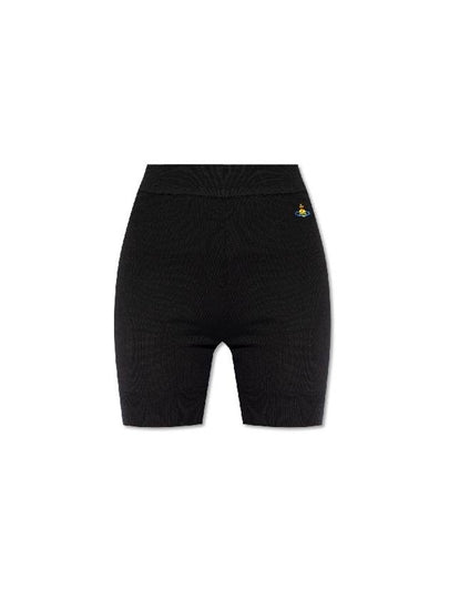 Embroidered Logo Shorts Black - VIVIENNE WESTWOOD - BALAAN 2