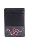 Snake Print GG Supreme Card Wallet Black - GUCCI - BALAAN 2