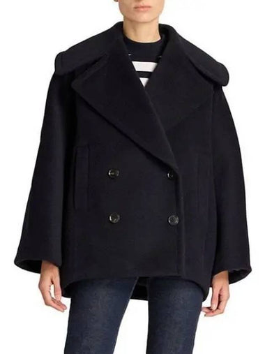 Women s Wool Felt Pea Coat Navy 222449DCA000002 - ALAIA - BALAAN 1