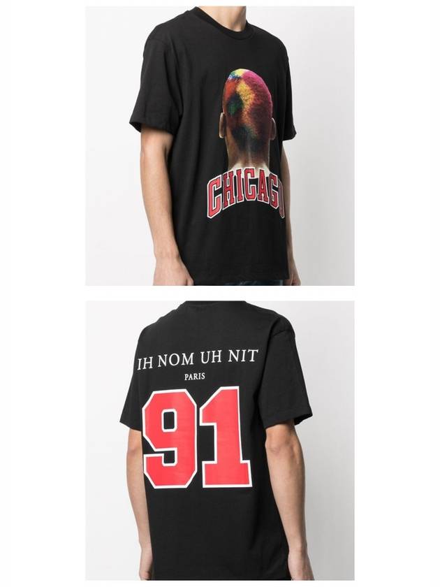 NUS21231 009 Chicago Player Logo Printing Short Sleeve T-Shirt Black Men's T-Shirt TR - IH NOM UH NIT - BALAAN 5