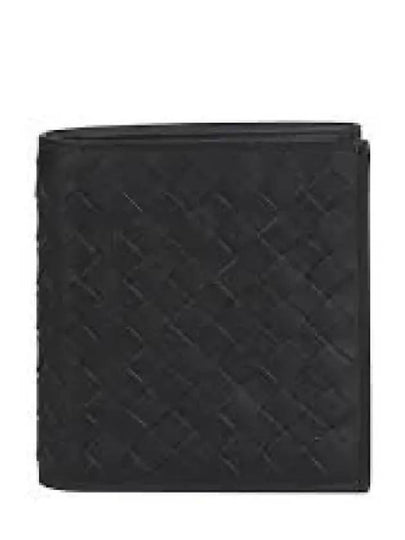 Men's Intrecciato Half Wallet Black - BOTTEGA VENETA - BALAAN 2