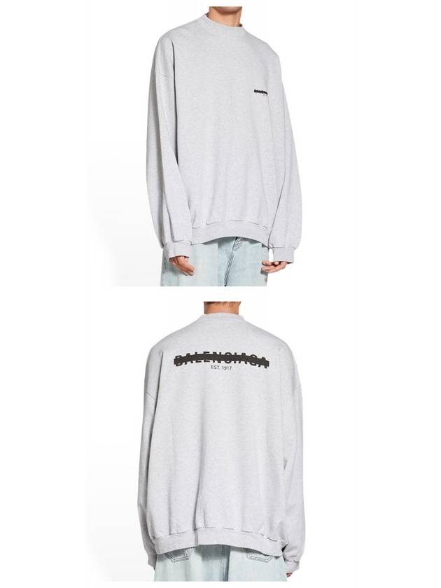 Logo Print Cotton Oversized Sweatshirt Grey - BALENCIAGA - BALAAN 5