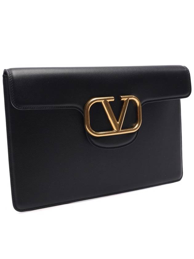 Women's V Logo Clutch Bag Black - VALENTINO - BALAAN 4