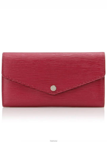 Epi Sarah Wallet Women s Long Fuchsia Red Silver Plate - LOUIS VUITTON - BALAAN 1