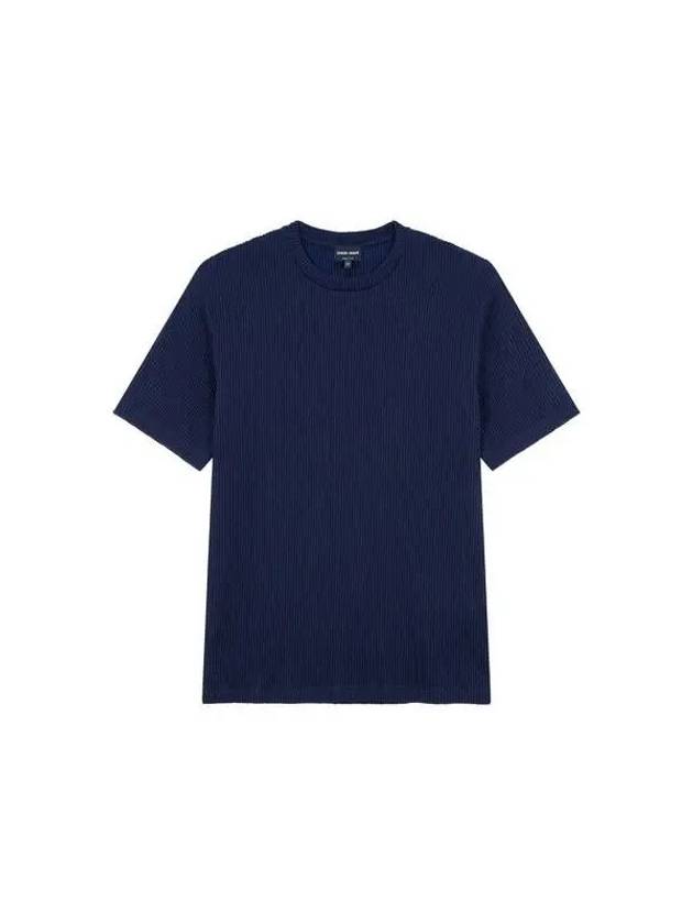 Men s Stretch Rayon Wrinkle T Shirt Navy 271012 - GIORGIO ARMANI - BALAAN 1