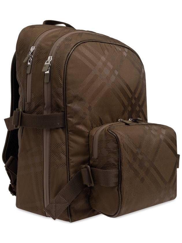 Burberry Backpack With Check Pattern, Men's, Brown - BURBERRY - BALAAN 4