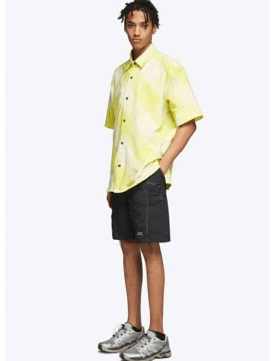 Men's Oversized Check Short Sleeve Shirt Yellow - ACNE STUDIOS - BALAAN 2