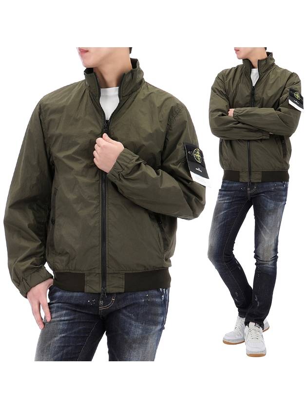 Crinkle Reps Wappen Bomber Jacket Green - STONE ISLAND - BALAAN 2