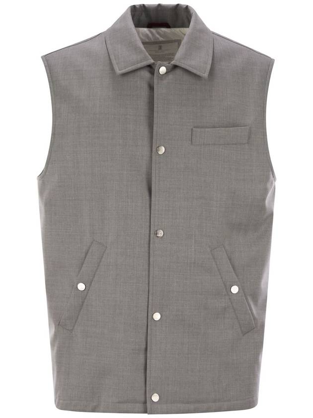 Sleeveless jacket in virgin wool - BRUNELLO CUCINELLI - BALAAN 1