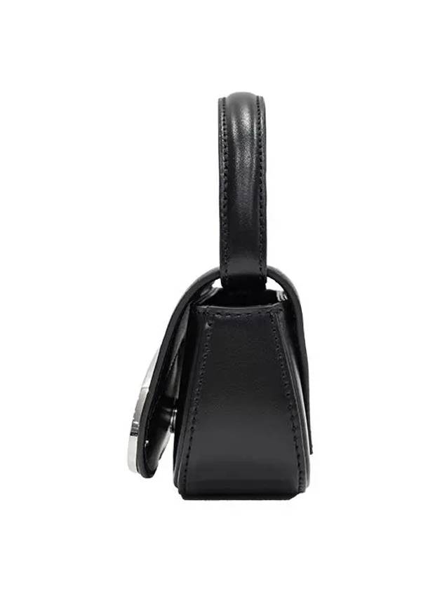 1DR Round Logo Leather Mini Shoulder Bag Black - DIESEL - BALAAN 4