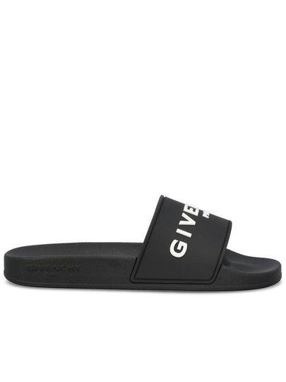 Logo Detail Slides Slippers Black - GIVENCHY - BALAAN 2