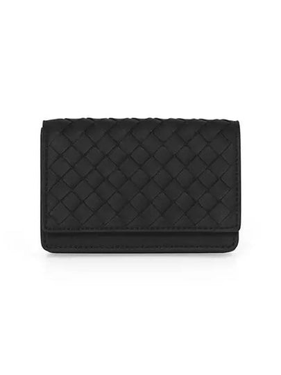 Intrecciato Flap Card Wallet Black - BOTTEGA VENETA - BALAAN 2