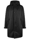 Men's ADERTON Bag Logo Applique Nylon Long Hooded Jacket Black - BURBERRY - BALAAN 2