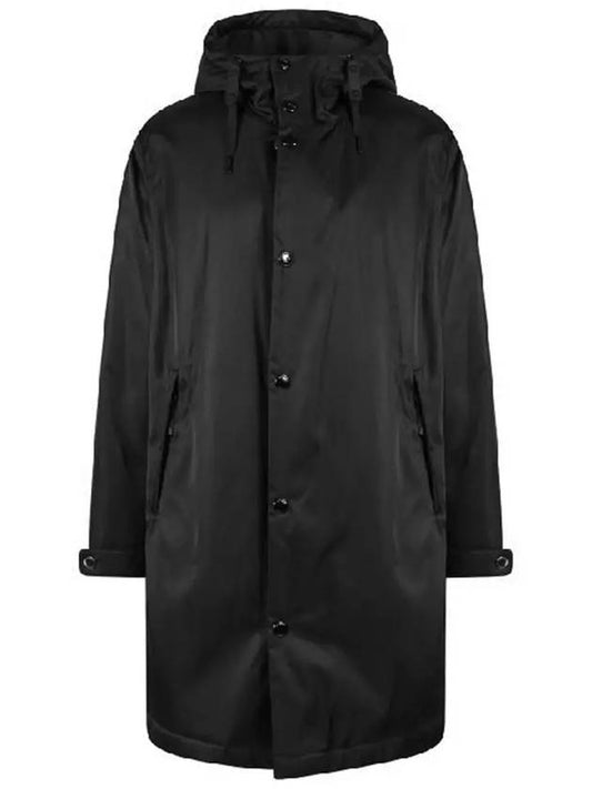 Men's ADERTON Bag Logo Applique Nylon Long Hooded Jacket Black - BURBERRY - BALAAN 2