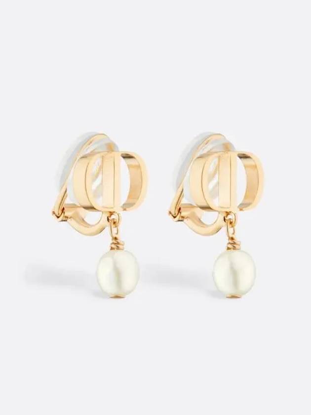 Petit CD Clip On Pearl Earrings Gold - DIOR - BALAAN 3