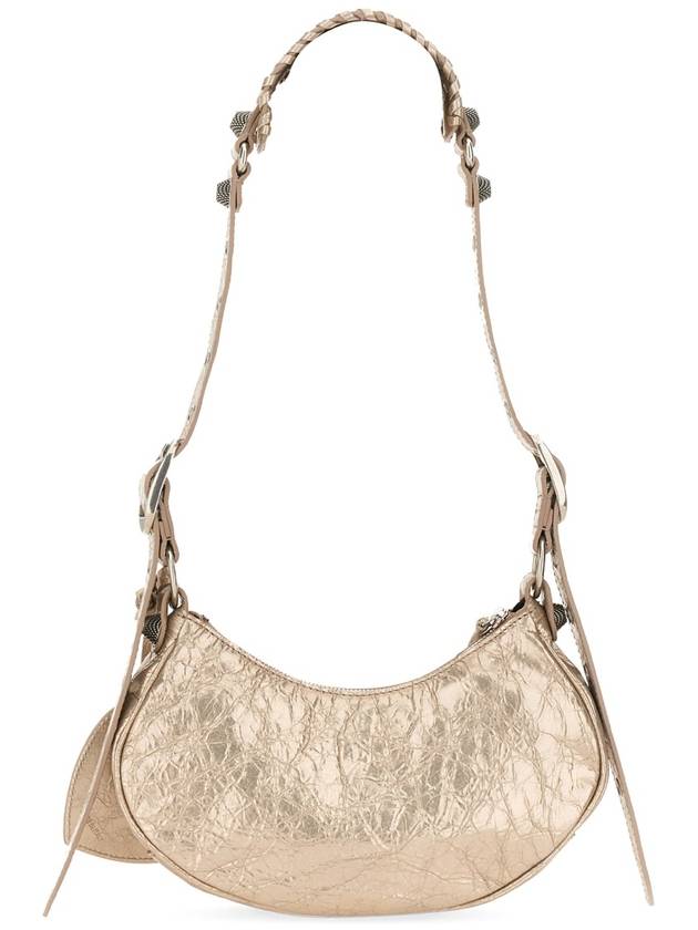 Metallic Le Cagol XS Lambskin Shoulder Bag Metallic Beige - BALENCIAGA - BALAAN 3