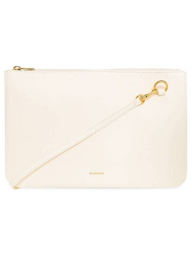 Logo Leather Clutch Bag White - JIL SANDER - BALAAN 1