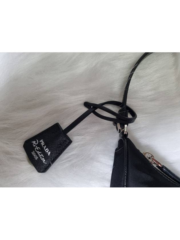 Re-Edition 2005 Silver Logo Re-Nylon Saffiano Mini Bag Black - PRADA - BALAAN 8