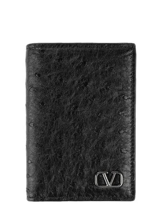 V Logo Half Wallet Black - VALENTINO - BALAAN 2