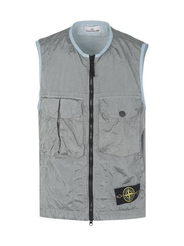 Nylon Metal Badge Vest Grey - STONE ISLAND - BALAAN 1