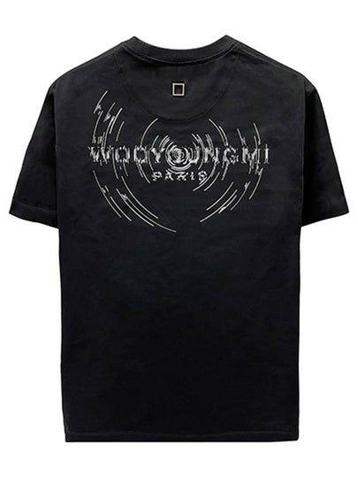 Wave Graphic Back Logo Short Sleeve T-Shirt Black - WOOYOUNGMI - BALAAN 2