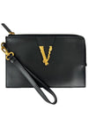 Mini Leather Clutch Bag Black - VERSACE - BALAAN 2