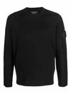 Wappen Patch Crew Neck Knit Top Black - STONE ISLAND - BALAAN 2