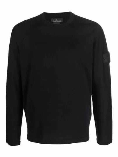 Wappen Patch Crew Neck Knit Top Black - STONE ISLAND - BALAAN 2