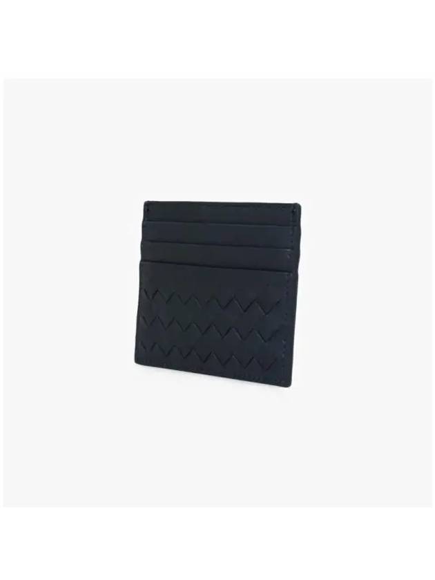 Intrecciato Card Wallet Dark Blue - BOTTEGA VENETA - BALAAN 4