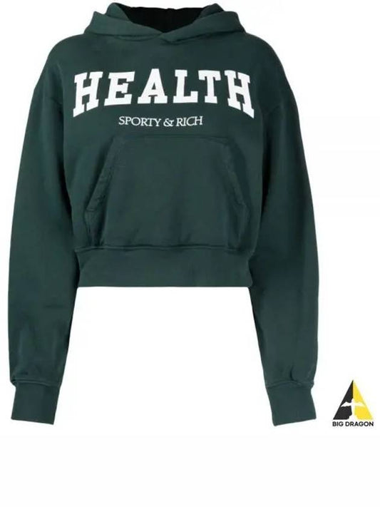 HEALTH IVY CROPPED HOODIE FOREST HO663 - SPORTY & RICH - BALAAN 1