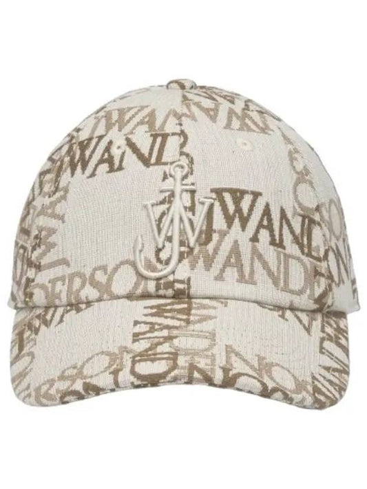 Logo Grid Jacquard Ball Cap Natural Pecan Hat - JW ANDERSON - BALAAN 1