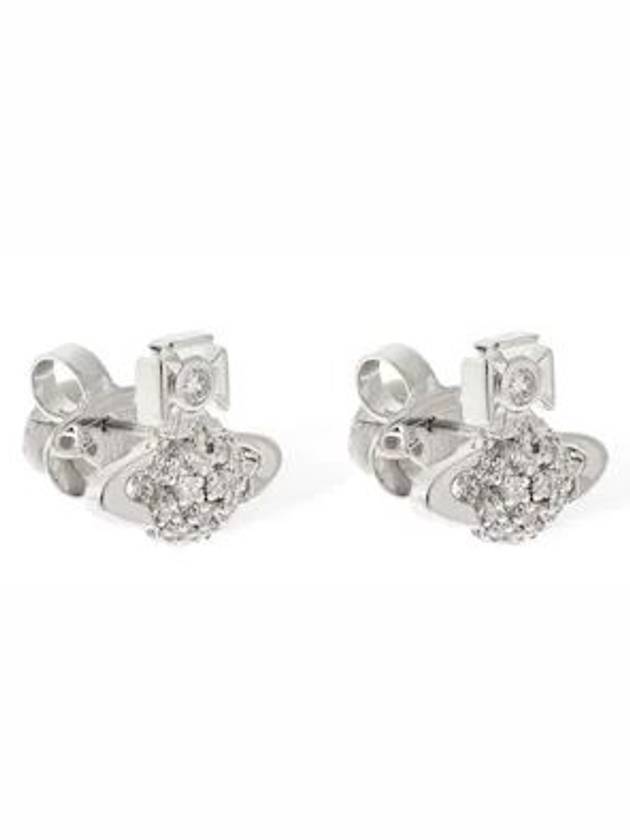 DONNA BAS RELIEF CRYSTAL STUD EARRINGS SILVER - VIVIENNE WESTWOOD - BALAAN 1