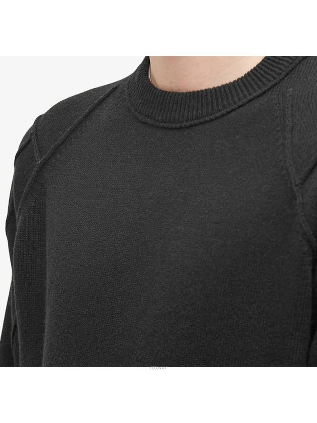 13CMKN087A 005504A 999 Crew Neck Black Wool Knit - CP COMPANY - BALAAN 5