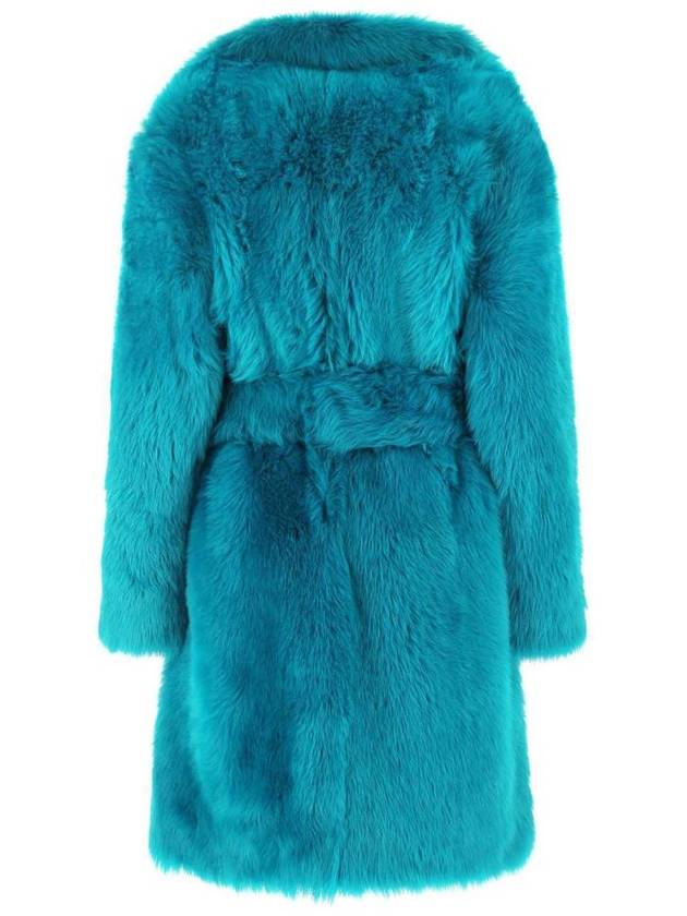 Lambskin Fur Coat Blue - BOTTEGA VENETA - BALAAN 3