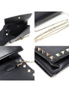 JW2P0561BOL Black Calfskin Gold Plated Rockstud WOC Chain Clutch Crossbody Bag - VALENTINO - BALAAN 6