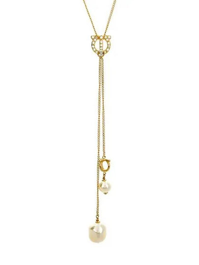 Gancini Pendant Pearl Necklace Gold - SALVATORE FERRAGAMO - BALAAN 2