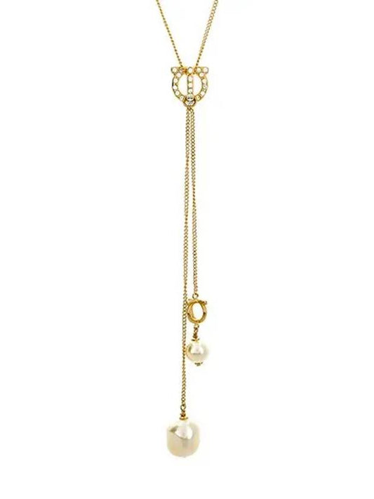 Ferragamo Necklace 76 0532 0751035 Gancini Pearl Women s - SALVATORE FERRAGAMO - BALAAN 2