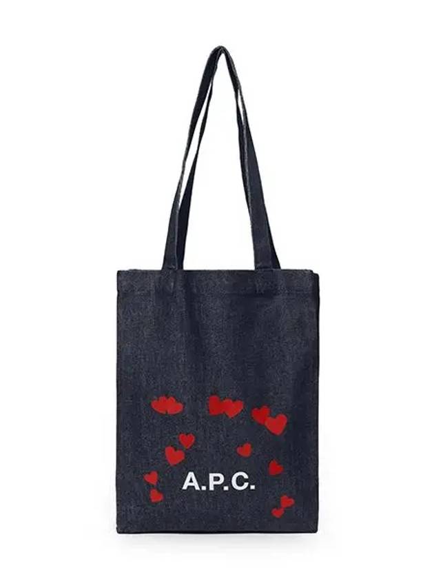 Lou Blondie Logo Small Heart Denim Tote Bag Indigo - A.P.C. - BALAAN 4