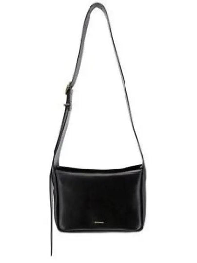 Leather Logo Print Shoulder Bag Black - JIL SANDER - BALAAN 2