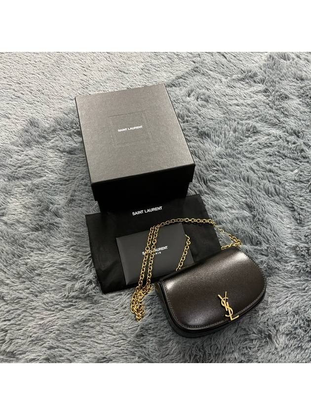 Mini Purse On Chain Leather Cross Bag Noir - SAINT LAURENT - BALAAN 2