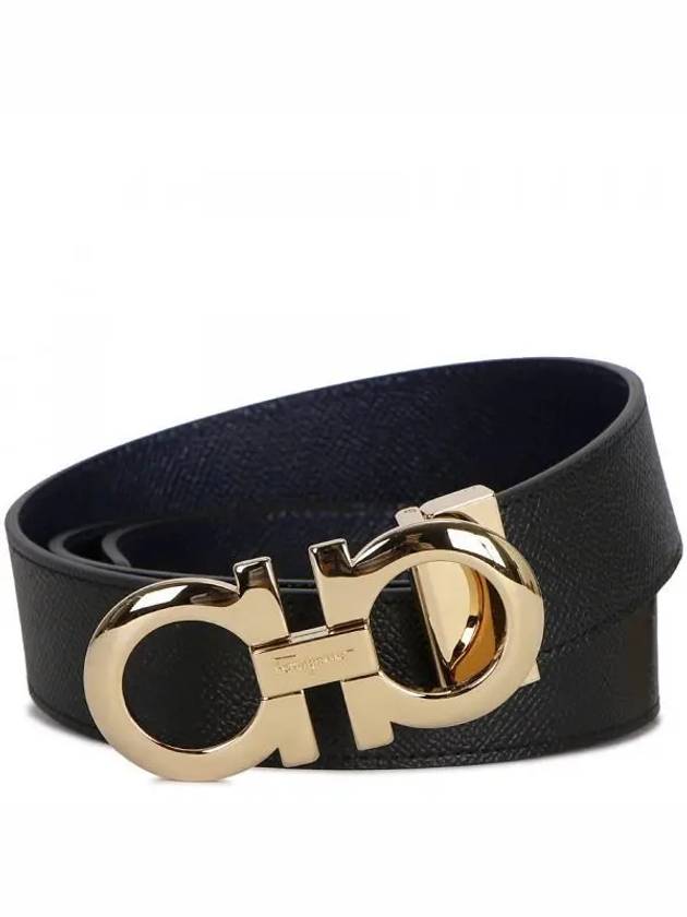 Gancini Reversible Adjustable Leather Belt Black - SALVATORE FERRAGAMO - BALAAN 2