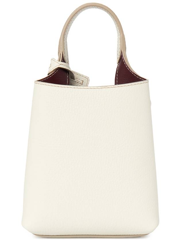 Micro Leather Mini Tote Bag White - TOD'S - BALAAN 5